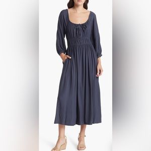 Madewell Twill Sophia Midi Dress